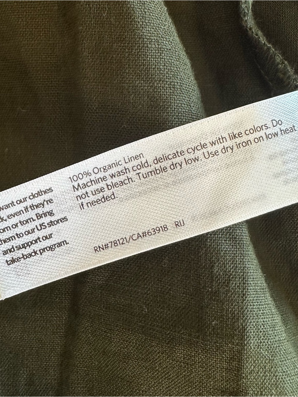 Eileen Fisher Organic Linen Long Kimono Belt Jacket Seaweed Green XS Minimalist - Picture 7 of 9